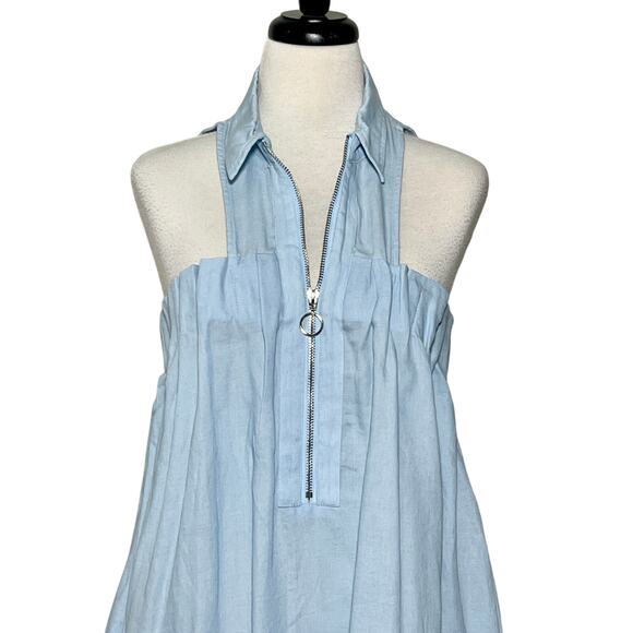 Tobi Angela Chambray Shift Dress SZ L Blue - Picture 3 of 11